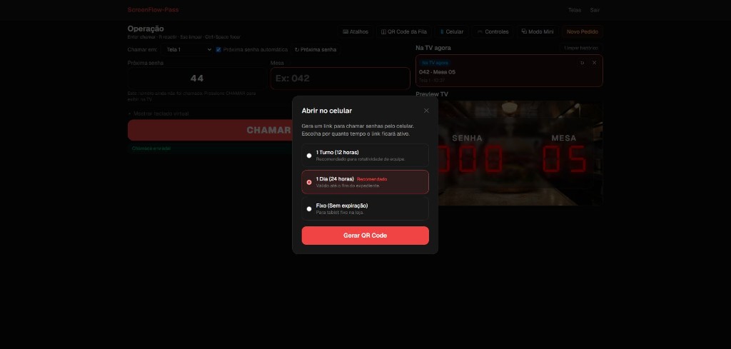 Gerar link para chamar senhas pelo celular