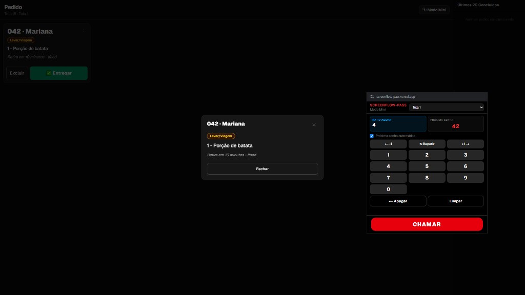 Modo Mini flutuante junto ao KDS de comandas
