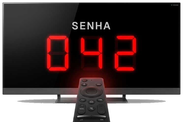 Painel de senha na Smart TV estilo LED com controle remoto
